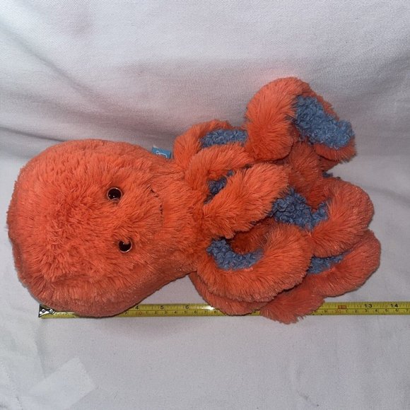 Manhattan Toy Co  Octopus Aqua Blue Coral Orange Tentacles Very Soft Clean Plush - Picture 15 of 15
